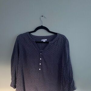 Croft & Barrow Dark Blue Button-Up Blouse